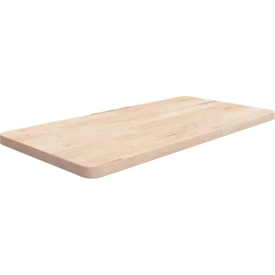 Massiv egetræ bordplade til badeværelse 80x40x2,5 cm (ubehandlet)