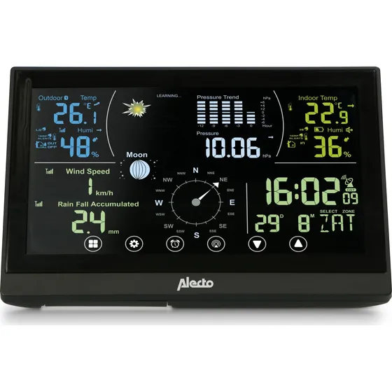 Alecto WS3875 Professionel 6-i-1 Vejrstation med Trådløs Sensor