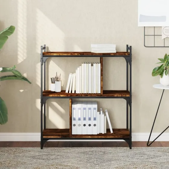 Bogreol 3 hylder 76x32x88 cm – Røget eg