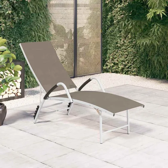 vidaXL Liggestol i textilene og aluminium - Gråbrun
