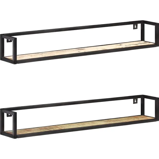 vidaXL Væghylder 2 stk. 120 cm i massivt genbrugstræ
