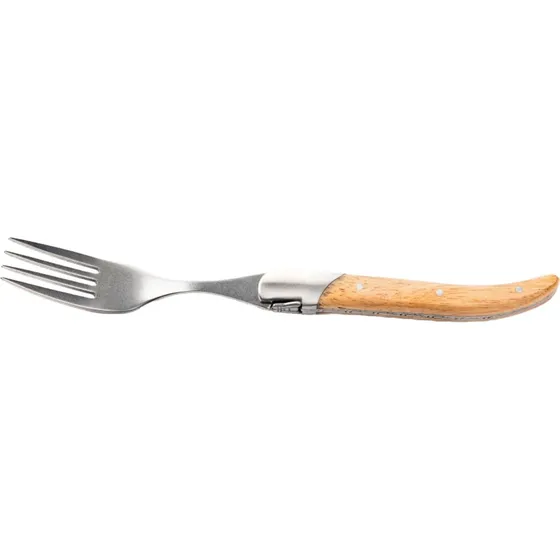 Laguiole Style de Vie Grillgafler, 6-pak, Egetræ & Stonewash