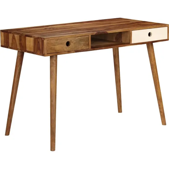 vidaXL Skrivebord i massivt akacietræ 110 x 55 x 76 cm