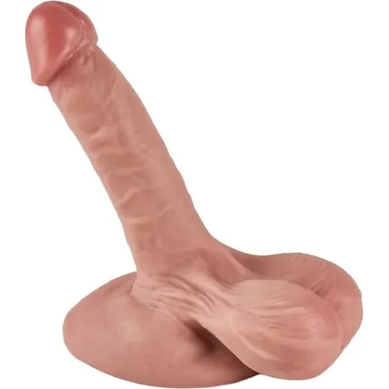 Dual Density Dildo With Balls 18 cm - Realistisk