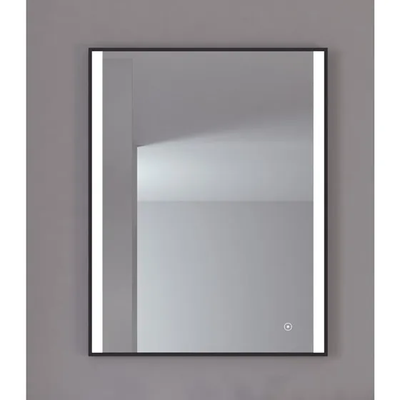 Løvschall Nyborg LED-spejl, firkantet 60×75 cm, sort