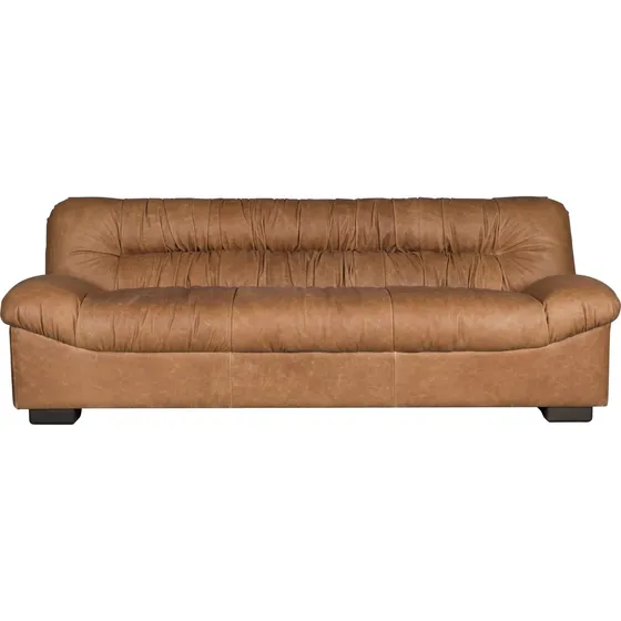 Dutchbone Douglas sofa i cognac læder og træ