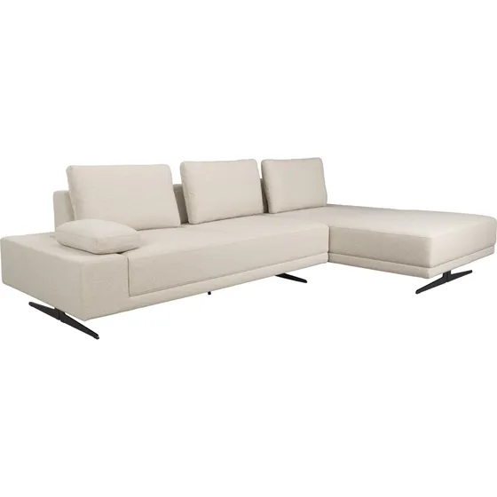 Dutchbone Shelly sofa med højre chaiselong i offwhite polyester
