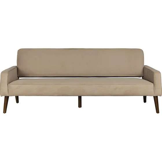Dutchbone Preston 3-personers sofa i beige fløjl og gummitræ