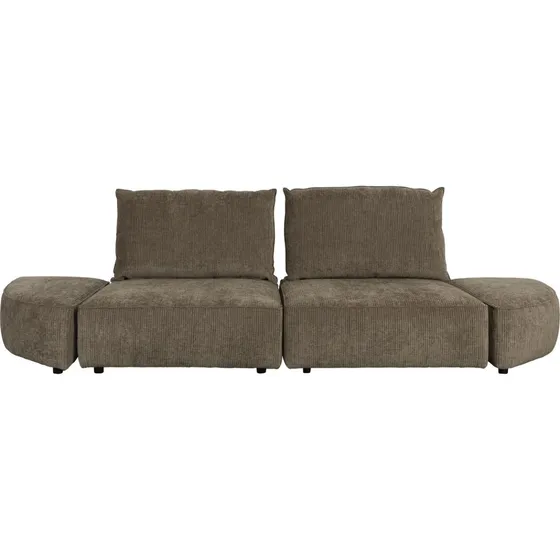 Zuiver Hunter 3-personers sofa i gråbrun ribbet stof, 318 cm