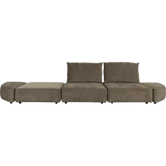 Zuiver Hunter 4-personers modulsofa i mudderbrun stof, 417 cm