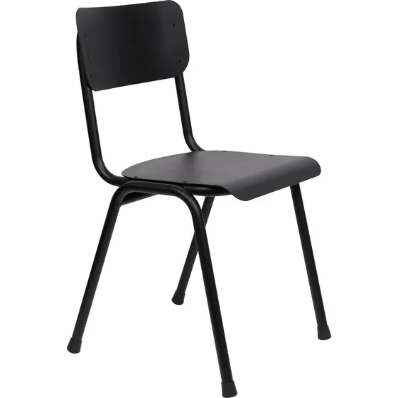 Zuiver Back To School havestol i sort aluminium - stabelbar
