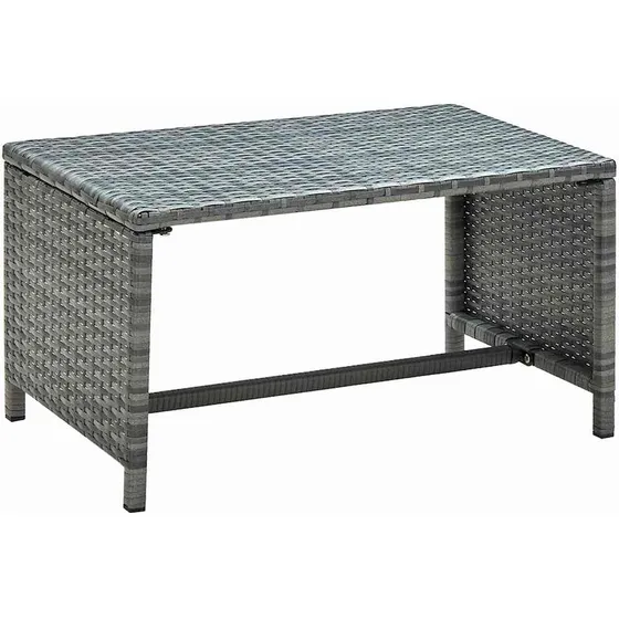 vidaXL Sofabord i polyrattan 70x40x38 cm - Antracitgrå