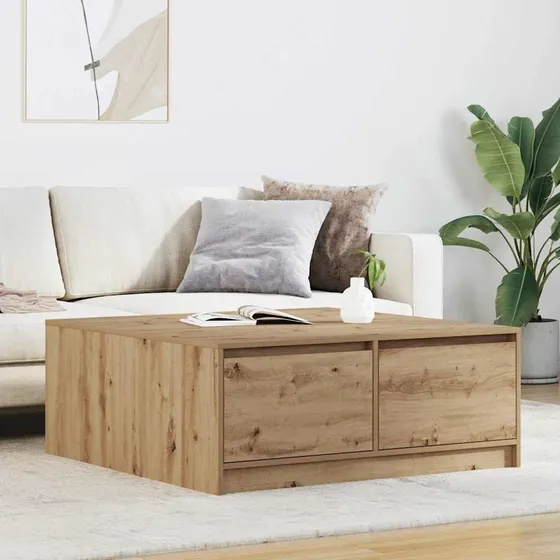 vidaXL Sofabord med 4 skuffer, 100x100x40 cm
