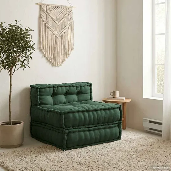 vidaXL Modulær sofaenhed i stof, grøn, 70x70x54 cm