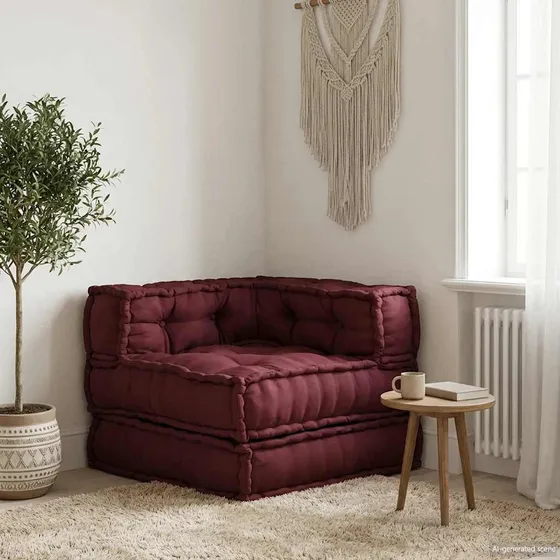 vidaXL Modulær sofaenhed i stof, 70x70x54 cm, brunrød