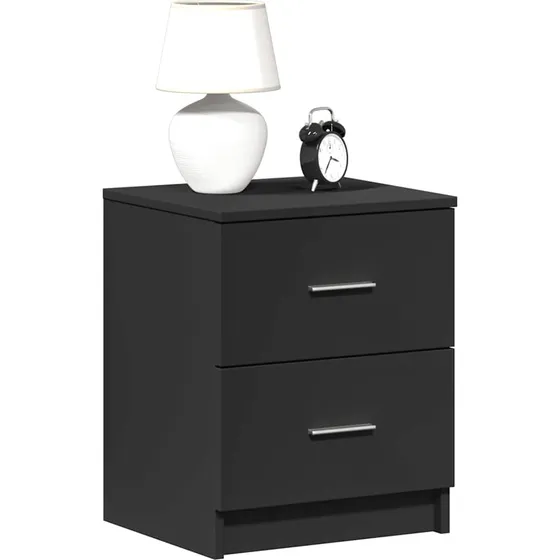 vidaXL Sengebord med 2 skuffer, sort, 40x36x50 cm