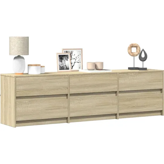 vidaXL TV-bord med LED-lys, 180x34x50 cm, Sonoma-eg