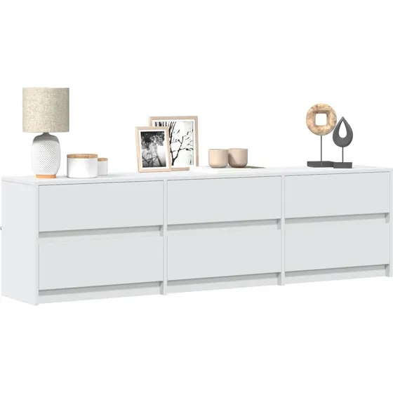 vidaXL tv-bord med LED-lys, 180x34x50 cm, hvid