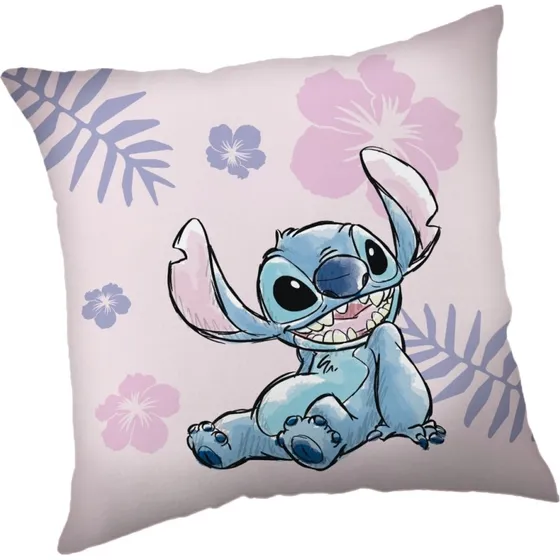 Disney Lilo og Stitch pudebetræk i lyserød velour, 40x40 cm