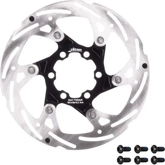 FORCE bremseskive 140mm 6-huls sort