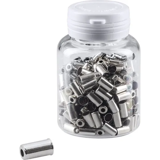 FORCE kabelender til 5mm bremsekabel, 200 stk. i sølv aluminium