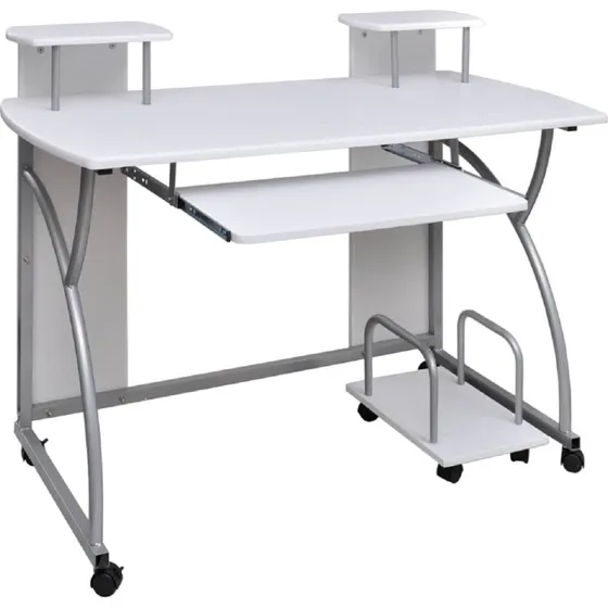 Computerbord 110x52x88,5 cm - Hvidt konstrueret tr