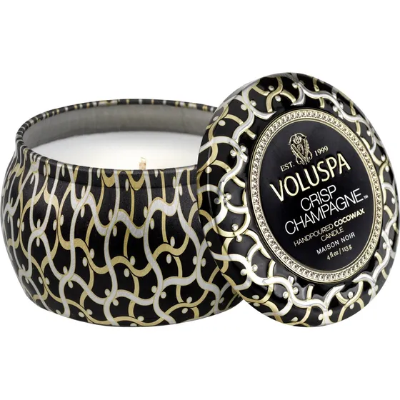 Voluspa Crisp Champagne Mini Tin Duftlys - 25 timer