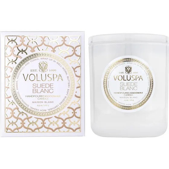 Voluspa Suede Blanc Maison Blanc Duftlys - 60 timer