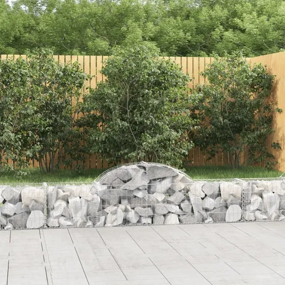 Buede gabionkurve 13 stk 200x30/40/60 cm, galvaniseret
