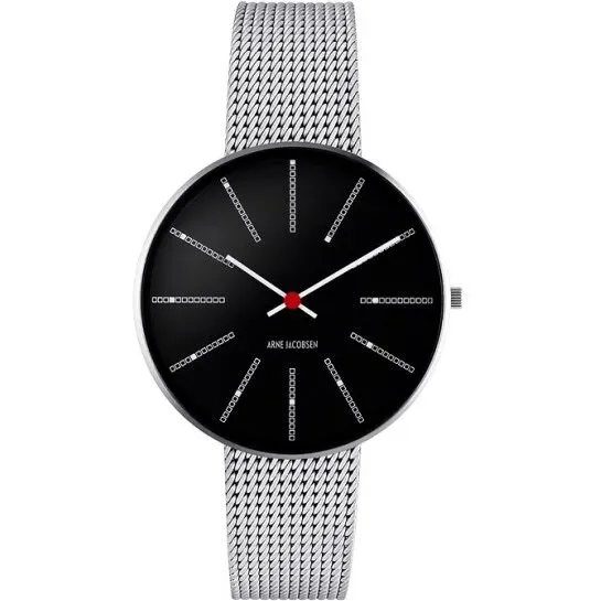 Arne Jacobsen Bankers 34 mm 53101-1603, rød læderrem