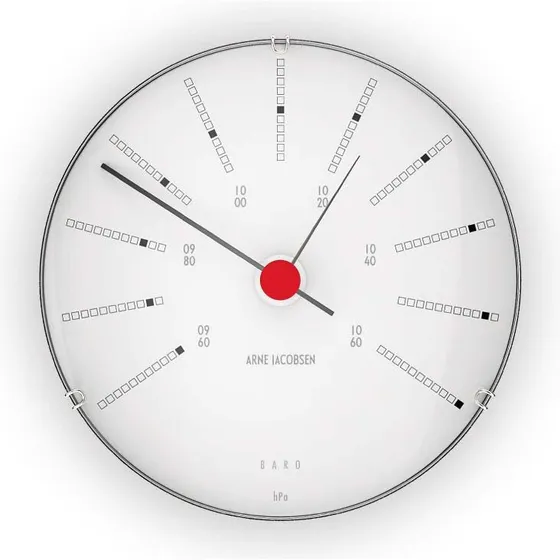 Arne Jacobsen Bankers Barometer Ø12 cm - hvid/sort/rød