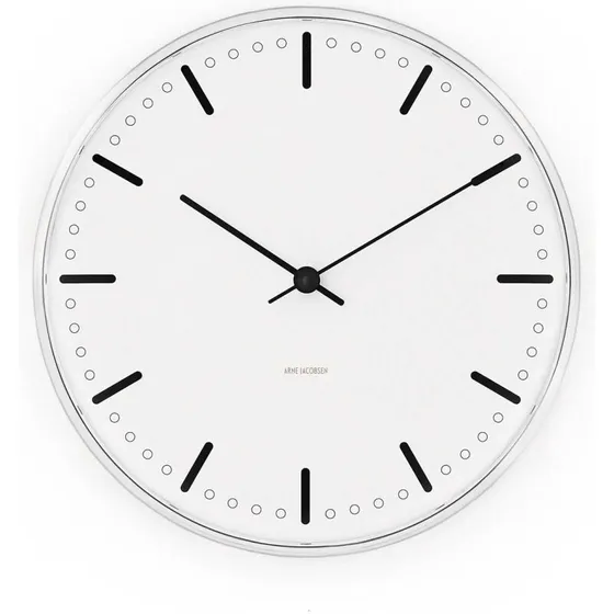 ARNE JACOBSEN City Hall vægur Ø16 cm sort/hvid
