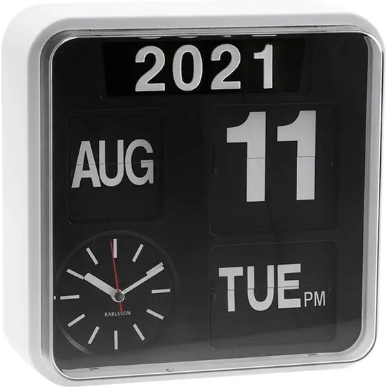 Karlsson Mini Flip vægur Retro - Hvid