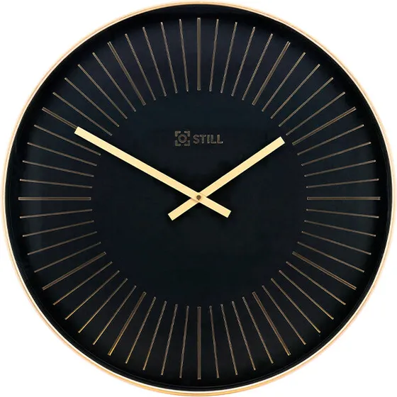 Still vægur Ø50 cm sort/guld