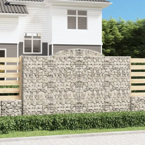 Buede gabionkurve 25 stk. 300×50×180–200 cm, galvaniseret