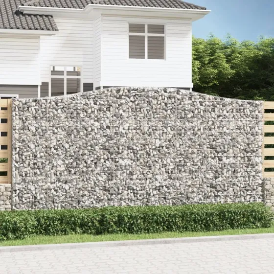Buede gabionkurve 2 stk. 400×30×200/220 cm galvaniseret