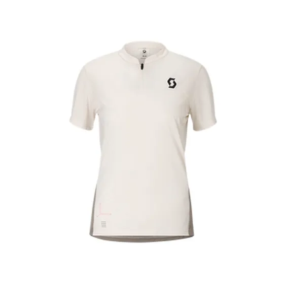SCOTT Vertic Zip Tee Cykeltrøje til kvinder - Hvid/Beige