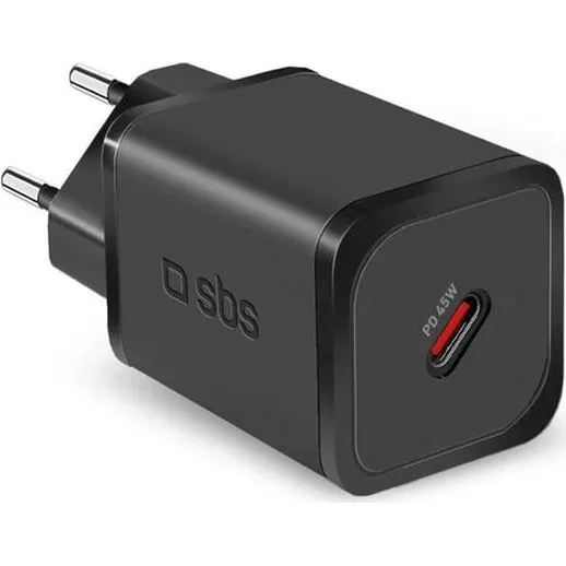 SBS TETRGAN1C45W 45W GaN USB-C Vægoplader - Sort
