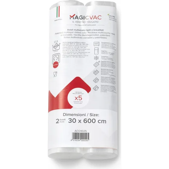 Magic Vac ACO1025 Rulle til Vakuumforpakning - 30x600cm (2 stk)