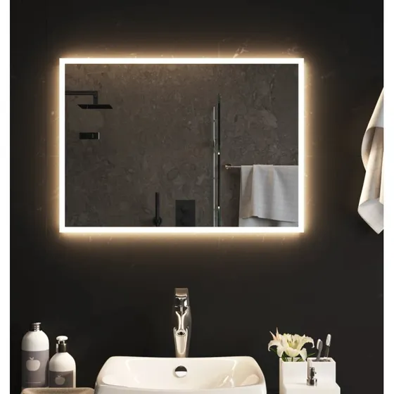 vidaXL badeværelsesspejl LED 50x70 cm IP65 med USB