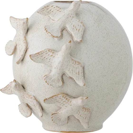 Bloomingville Abira Vase i stentøj, lys - Ø27×H25 cm