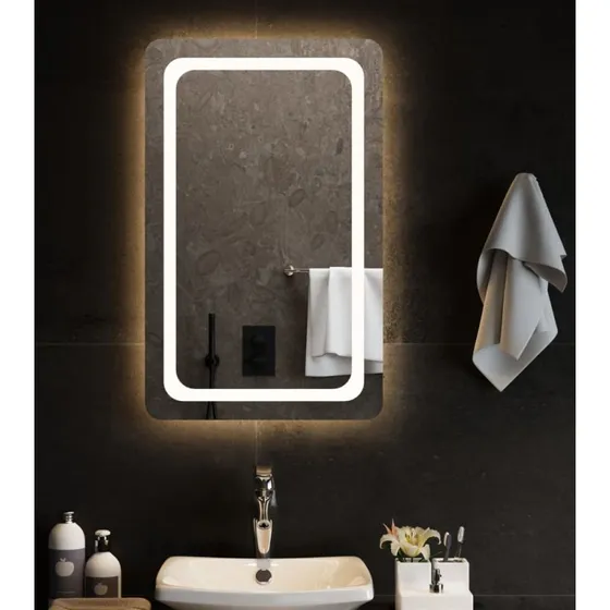 Badeværelsesspejl med LED 50x80 cm, IP65, USB
