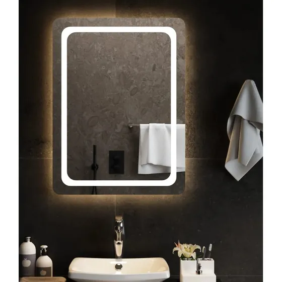 Badeværelsesspejl LED 60x80 cm med USB & IP65