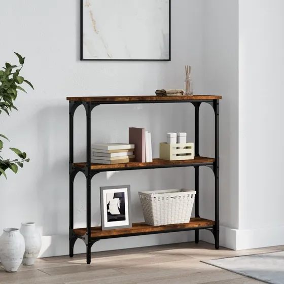 vidaXL Konsolbord i røget egetræ - 75x22,5x75 cm