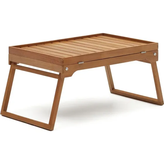 Kave Home Mani foldbart sidebord i massivt akacietræ, natur 65x34x29 cm