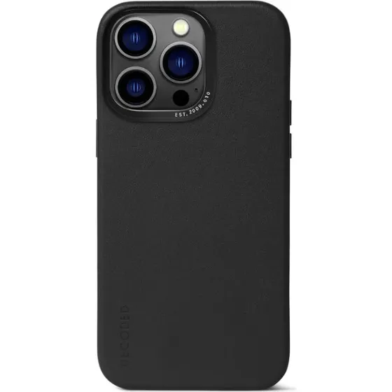 Decoded Leather Backcover til iPhone 14 Pro - Sort
