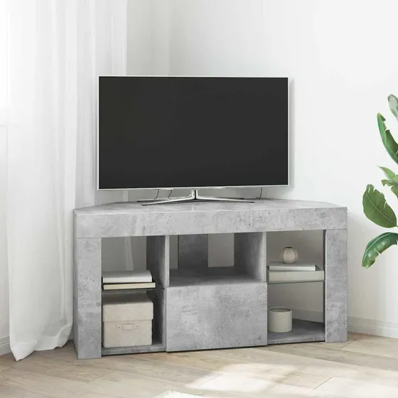 vidaXL Hjørne LED TV Skab 100 x 40 x 50 cm - Beton Grå