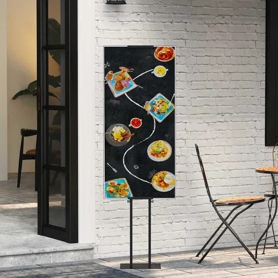 vidaXL Messeskærme 2 stk. Sort 30 x 23,5 x 210 cm Stål