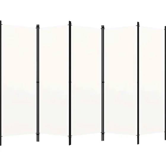 vidaXL 5-panels rumdeler 250 x 180 cm hvid