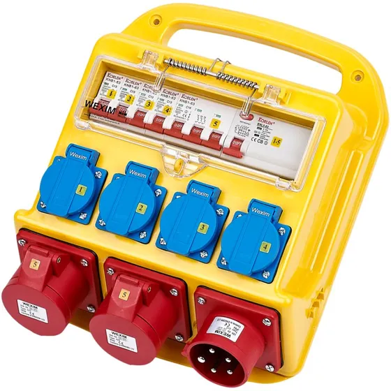 Byggestrmtavle 16A IP44 - 6 udtag, HPFI & ls